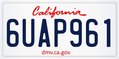 CA license plate 6UAP961