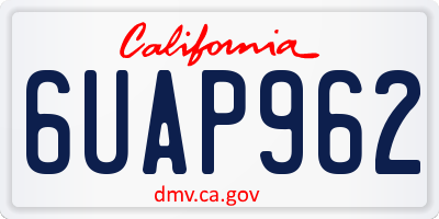 CA license plate 6UAP962