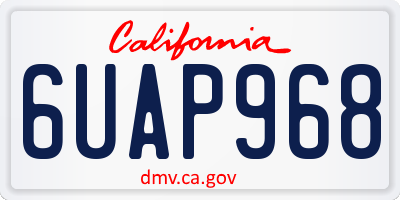 CA license plate 6UAP968