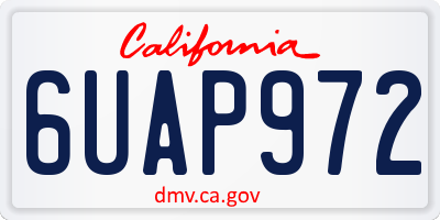 CA license plate 6UAP972