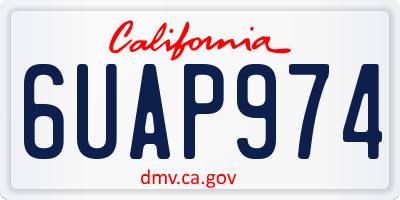 CA license plate 6UAP974