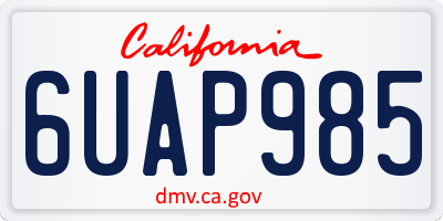 CA license plate 6UAP985