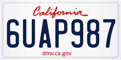 CA license plate 6UAP987