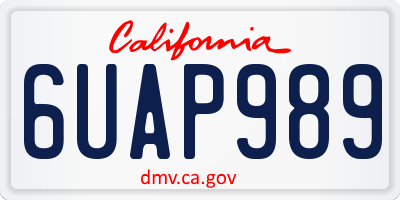 CA license plate 6UAP989