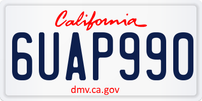 CA license plate 6UAP990
