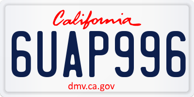 CA license plate 6UAP996