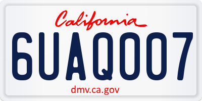 CA license plate 6UAQ007