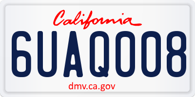 CA license plate 6UAQ008