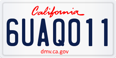 CA license plate 6UAQ011