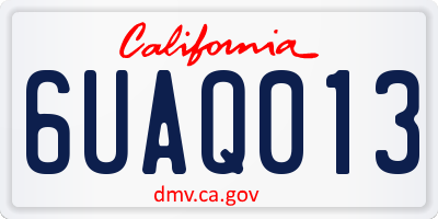 CA license plate 6UAQ013