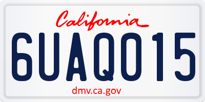 CA license plate 6UAQ015