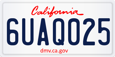 CA license plate 6UAQ025