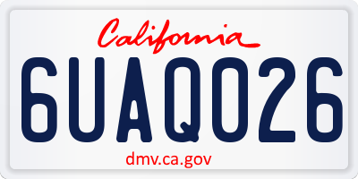 CA license plate 6UAQ026