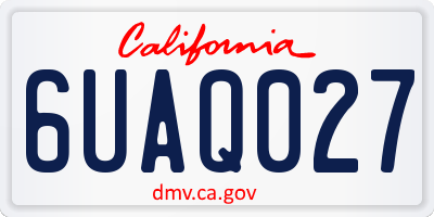 CA license plate 6UAQ027