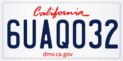 CA license plate 6UAQ032
