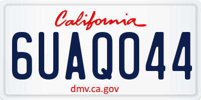 CA license plate 6UAQ044