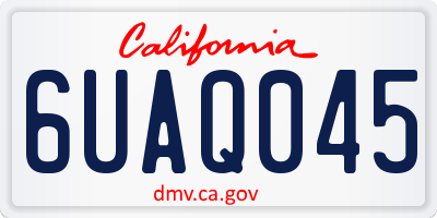 CA license plate 6UAQ045