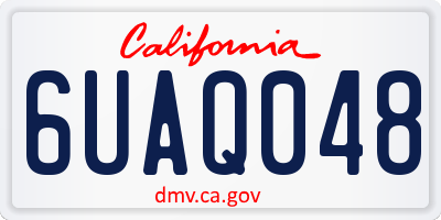 CA license plate 6UAQ048