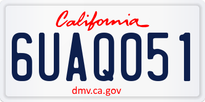 CA license plate 6UAQ051