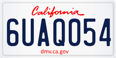 CA license plate 6UAQ054