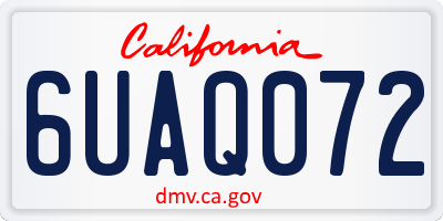 CA license plate 6UAQ072