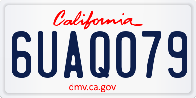 CA license plate 6UAQ079