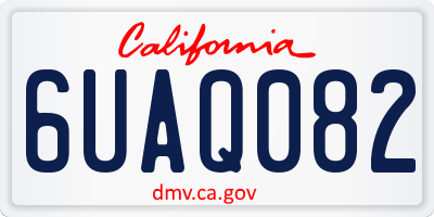 CA license plate 6UAQ082