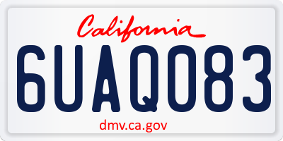 CA license plate 6UAQ083
