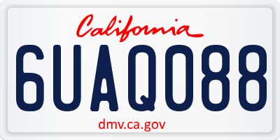 CA license plate 6UAQ088