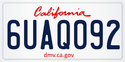CA license plate 6UAQ092