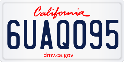 CA license plate 6UAQ095
