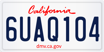 CA license plate 6UAQ104