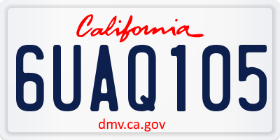 CA license plate 6UAQ105