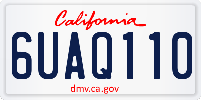 CA license plate 6UAQ110