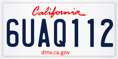 CA license plate 6UAQ112