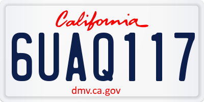 CA license plate 6UAQ117