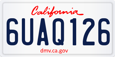 CA license plate 6UAQ126