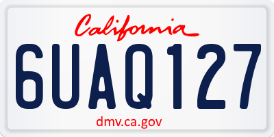 CA license plate 6UAQ127