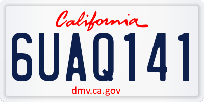 CA license plate 6UAQ141