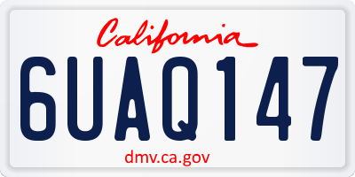 CA license plate 6UAQ147