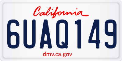 CA license plate 6UAQ149