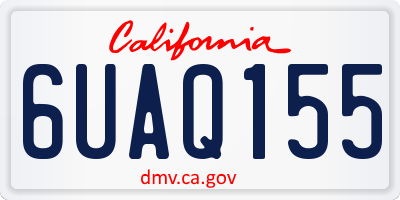 CA license plate 6UAQ155