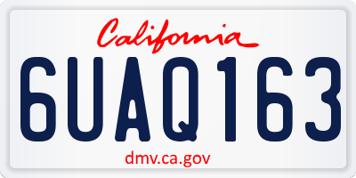 CA license plate 6UAQ163