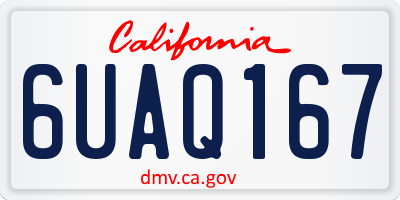 CA license plate 6UAQ167