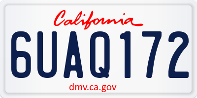 CA license plate 6UAQ172