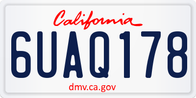 CA license plate 6UAQ178
