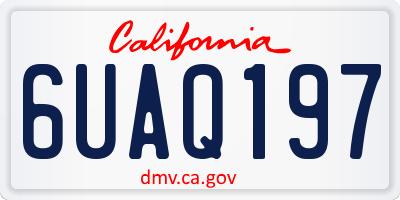 CA license plate 6UAQ197