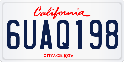 CA license plate 6UAQ198