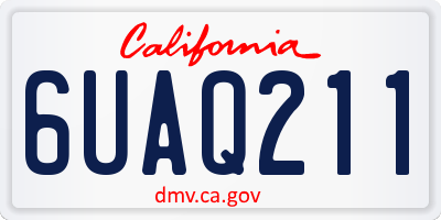 CA license plate 6UAQ211