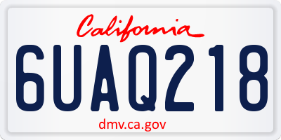 CA license plate 6UAQ218